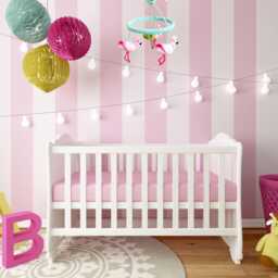 Pink Flamingo Baby Girl Nursery Mobile, Tropical Shower Gift - thumbnail 3