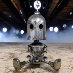 Large Reclaimed Metal Indoor Sitting H35cm Roby Robot Rusty Garden Sculpture - thumbnail 3