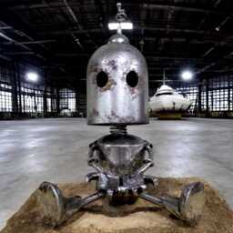 Large Reclaimed Metal Indoor Sitting H35cm Roby Robot Rusty Garden Sculpture - thumbnail 1
