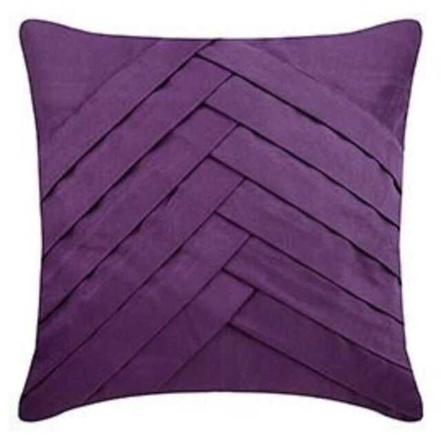 "Luxury Pintucks, Textured, Striped Purple Pillow Case Cover 24""x24""/26""x26" - image 1