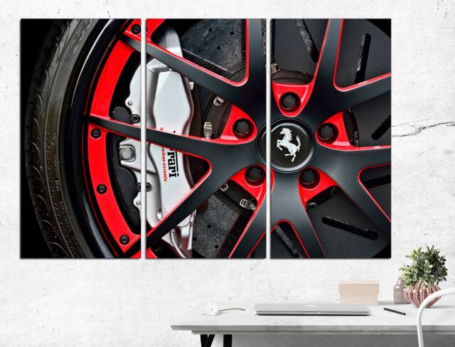Ferrari Sport Car Large Wall Art Canvas Decoration Poster Boys Room Decor - image 1