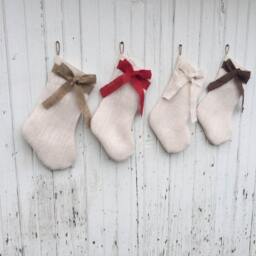 Burlap & Bow Christmas Stocking-Shabby Chic-Natural/Folk/Country/Rustic-Custom Color Combinations Available - thumbnail 2