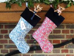 Personalised Christmas Stocking Made With Liberty Fabrics Tana Lawn Wiltshire, Velvet Cuff