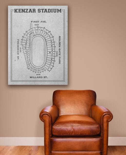 Vintage Print Of Kenzar Stadium Seating Chart On Photo Paper, Matte Or Canvas - image 1