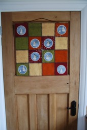 Snowman Christmas Quilted Wall Hanging, Wool Felt Patchwork - thumbnail 1