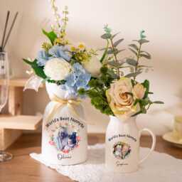 Best Nanny Flower Vase, Personalized Vase With Photo, Mum Nanna Grandma Home Decor, Ceramic Birthday Gift, Christams Gift For - thumbnail 2