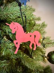 Christmas Personalised Unicorn Decoration - Magical Kids Children Name Tree Bauble - thumbnail 1