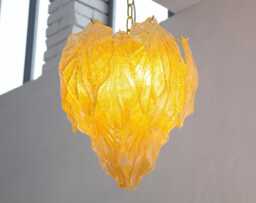 Murano Glass Chandelier Italian Vintage Style With Gold Leaves