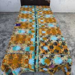 Cotton Kantha Suzani Quilt Artistic Bohemian Bedspread - thumbnail 2