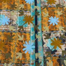 Cotton Kantha Suzani Quilt Artistic Bohemian Bedspread - thumbnail 3