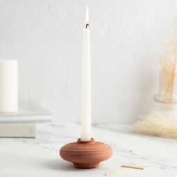 Round Saucer Shaped Candle Stick Holder - Abstract Design With A Flying Shape - thumbnail 3