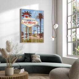 Las Vegas Travel Poster, Retro Travel Print, Honeymoon Gift, American Poster, Landmark Prints, Minimalist Home Decor, A2 A1 - thumbnail 3