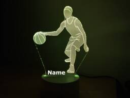 Personalised Basketball Night Light - Children's Kids Bedroom Boys Room Led Birthday Gift Christmas - thumbnail 1