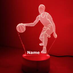Personalised Basketball Night Light - Children's Kids Bedroom Boys Room Led Birthday Gift Christmas - thumbnail 3