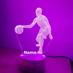 Personalised Basketball Night Light - Children's Kids Bedroom Boys Room Led Birthday Gift Christmas - thumbnail 4