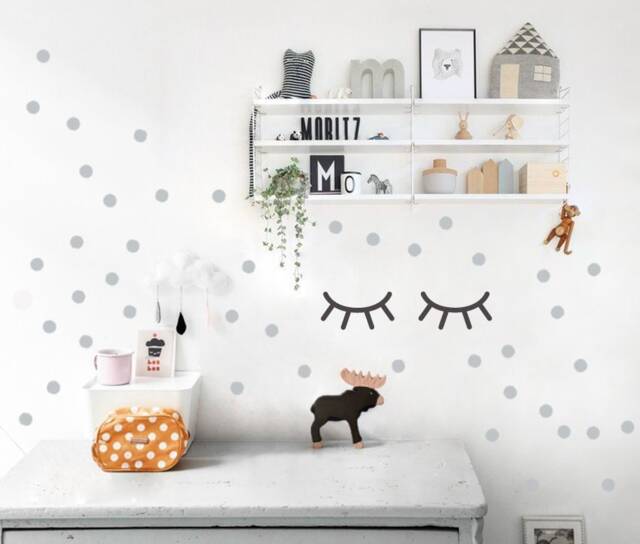 Sleepy Eyes Wall Decal in 4 Sizes From S Up To Xl Black, Dark Grey, Eyelashes Stickers, Kids Room Decals, Nursery & Home Decor - image 1