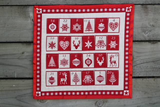 Advent Calendar, Personalized Calendar, Expanding Pocket Advent Wall Hanging Calendar - image 1