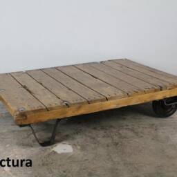 xxl Pallet Truck, Loft Table, Coffee Rolling Pallet, Industrial Upcycling Old Wood - thumbnail 2