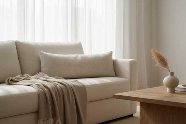 Handwoven Raw Cotton Lumbar Pillow Cover - Neutral Boho Farmhouse Cushion 12x36 - image 1
