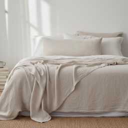 Handwoven Raw Cotton Lumbar Pillow Cover - Neutral Boho Farmhouse Cushion 12x36 - thumbnail 3