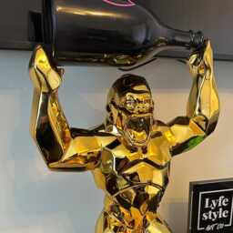 Gold Kong Sculpture Champagne Pop Art Decor - thumbnail 4