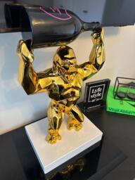 Gold Kong Sculpture Champagne Pop Art Decor