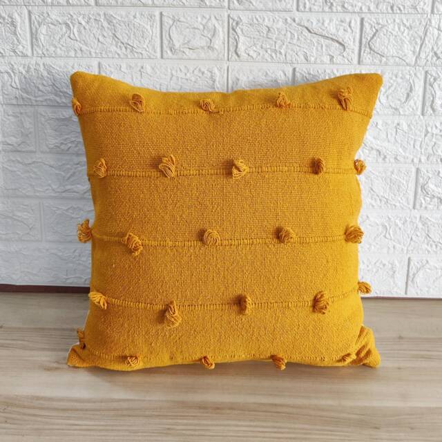 Natural Raw Cotton Hand Loom Woven Dyed Textured Fabric Boho Cushion Cover 12x20, 14x20, 18x18, 20x20, 22x22, 24x24 Throw Pillow