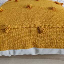 Natural Raw Cotton Hand Loom Woven Dyed Textured Fabric Boho Cushion Cover 12x20, 14x20, 18x18, 20x20, 22x22, 24x24 Throw Pillow - thumbnail 2