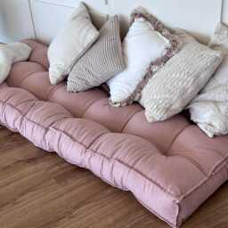 Boho Tufted Corduroy Floor Cushion With Linen & Velvet Options - thumbnail 2