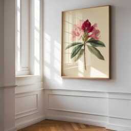Pink Watercolor Rhododendron Art, Flower Print, Botanical Wall Art Illustration, Still Life Painting - thumbnail 3
