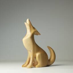 Wooden Wolf Sculpture - 3 - thumbnail 3