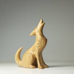 Wooden Wolf Sculpture - 3 - thumbnail 2