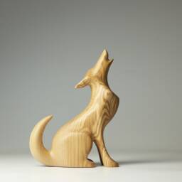 Wooden Wolf Sculpture - 3 - thumbnail 1