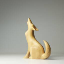 Wooden Wolf Sculpture - 3 - thumbnail 4