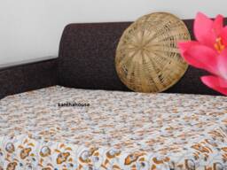 Handmade Cotton Kantha Quilt, Indian Bedspread Throw - 60 X 90 Inches - thumbnail 1