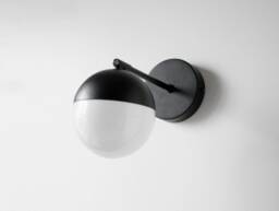 Orbit - Modern Black Glass Globe Wall Sconce Industrial Vanity Light