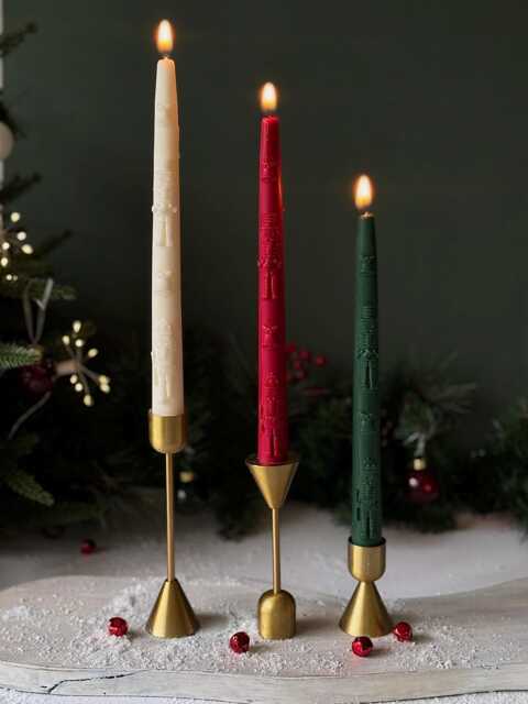 Nutcracker Taper Candles - Set Of 2 Christmas Dinner Decor - image 1