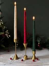 Nutcracker Taper Candles - Set Of 2 Christmas Dinner Decor - thumbnail 1