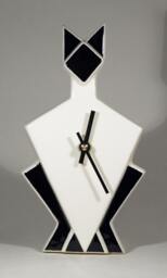 Echo Of Deco British Art Pottery Inspired Cat Wall Clock - thumbnail 1
