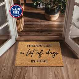 A Lot Of Dogs Live Here Doormat - Personalized Dog There's Like in Mat Funny Family Pet Door Lover Gift - thumbnail 1