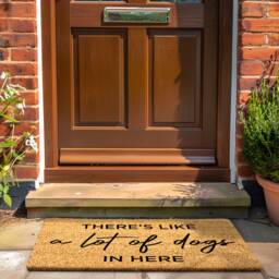 A Lot Of Dogs Live Here Doormat - Personalized Dog There's Like in Mat Funny Family Pet Door Lover Gift - thumbnail 2
