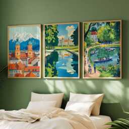 Set Of 3 Munich Posters, Germany Travel Prints, German City Wall Art Set, Bavarian Decor, Oktoberfest Gift Art, Europe Prints - thumbnail 2