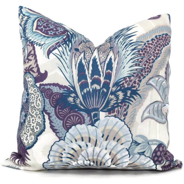 Schumacher Zanzibar Hyacinth Pillow Cover Floral Accent - image 1