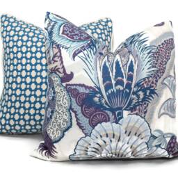 Schumacher Zanzibar Hyacinth Pillow Cover Floral Accent - thumbnail 3