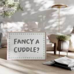 Fancy A Cuddle Sage Wall Art Print - Art, Horizontal Bedroom Prints, Let's Stay in & Print, Green - thumbnail 2