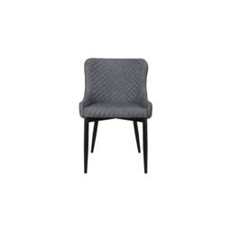 Pair Of Classic Faux Leather Dining Chair in Grey - thumbnail 4