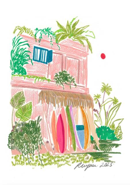 Mirissa Sketch/ Travel Illustration/Art Print A5, A4, A3, A2 Wall Birthday Housewarming Gift Anniversary - image 1