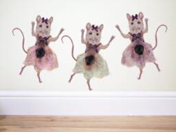 Girls Nursery Art, Mouse Ballerinas Wall Decal - thumbnail 1