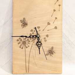 Laser Engraved Bee & Dandelion Clock - thumbnail 2