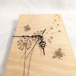 Laser Engraved Bee & Dandelion Clock - thumbnail 3